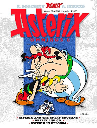 Asterix Omnibus 8 cover featuring Asterix, Obelix, and Dogmatix laughing together.