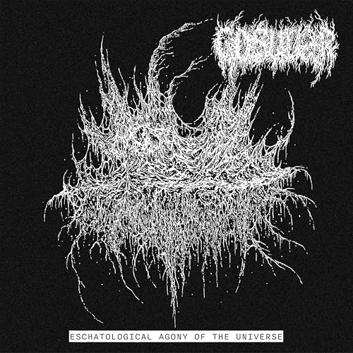 Black and white album art with a chaotic, abstract, web-like central structure and text.