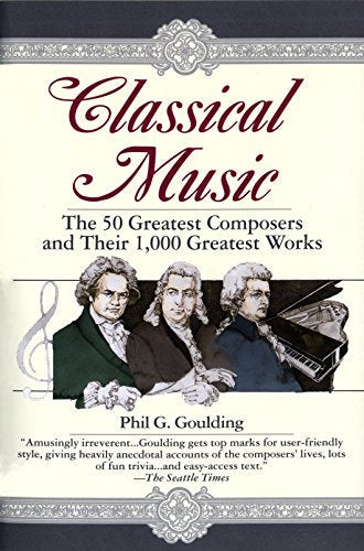 Book cover featuring composers Beethoven, Mozart, and Bach with musical notation.