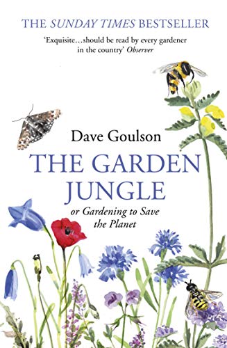 Book cover with floral illustrations, insects, and the title "The Garden Jungle.
