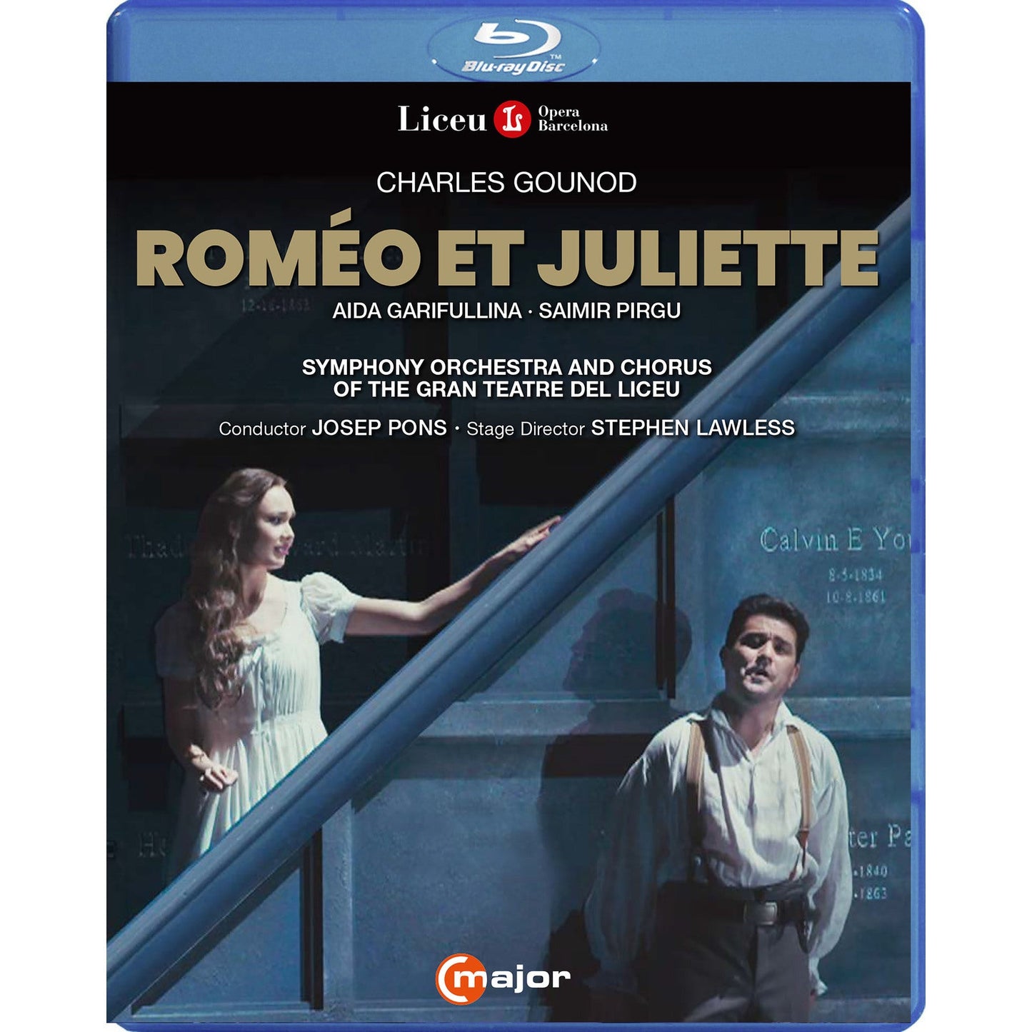 Blu-ray cover for Gounod’s Romeo et Juliette opera with stage image.