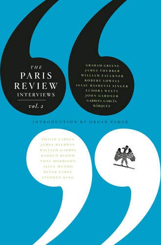 Book cover: "The Paris Review Interviews, Vol. 2" with large quotation marks.