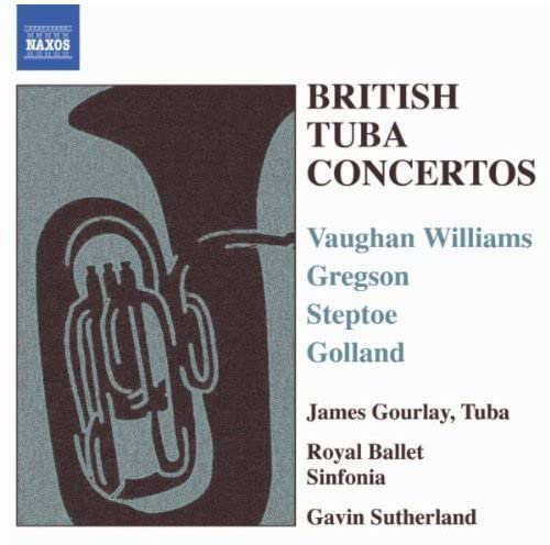CD cover featuring a tuba silhouette and text: āBritish Tuba Concertosā.