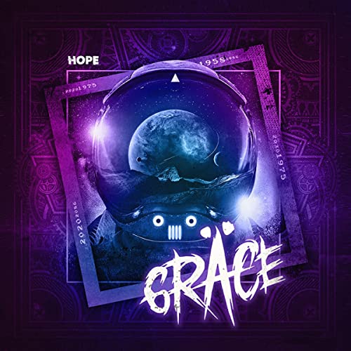 CD cover with astronaut helmet reflecting Earth and starry sky.