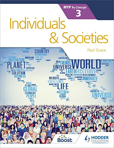 Textbook cover for “Individuals & Societies” with diverse crowd imagery.