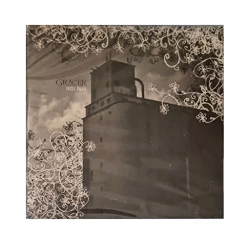 CD cover: Gracer - Voices Travel, featuring a grain elevator in sepia tones.