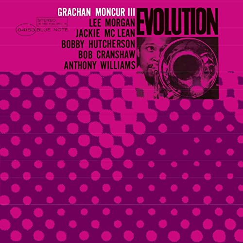 Album cover for Grachan Moncur III’s “Evolution” featuring a trombonist portrait.