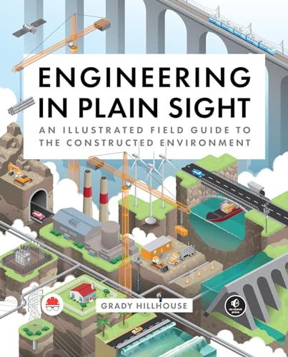 Book cover depicting illustrated infrastructureābridges, tunnels, power plants, and more.