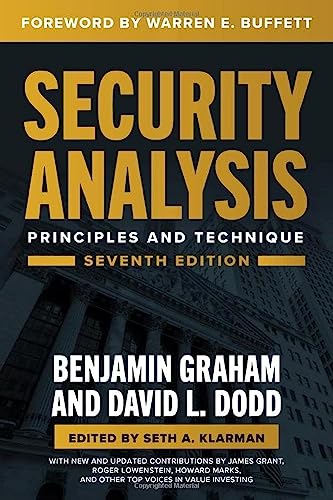 Book cover: "Security Analysis," seventh edition, by Graham and Dodd.