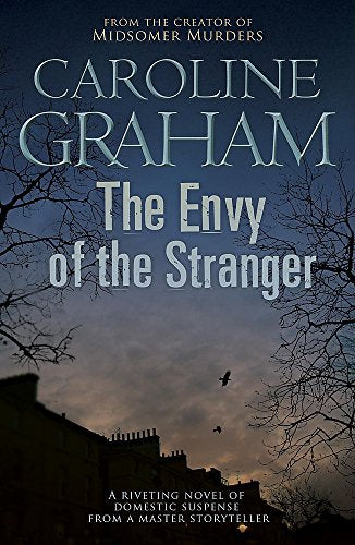 Book cover: "The Envy of the Stranger" with a dark, atmospheric sky.