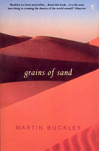 Book cover for "Grains Of Sand" featuring a desert landscape with orange dunes.