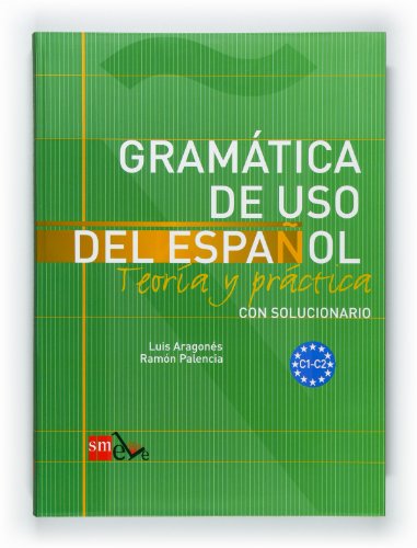 Green Spanish grammar textbook cover with white text and a blue C1-C2 badge.