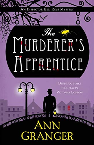 Book cover: “The Murderer’s Apprentice” with a silhouetted figure in Victorian London.