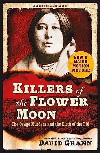 Book cover featuring a portrait of an Osage woman against a red landscape background.