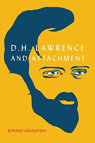 Book cover: yellow background, blue silhouette of D.H. Lawrence’s face.