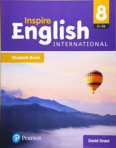 Inspire English International Year 8 student book cover with hot air balloon.
