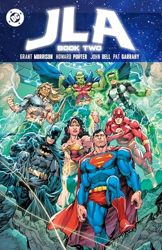 JLA Book Two cover featuring Superman, Batman, and other Justice League heroes.