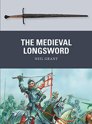 Book cover featuring a medieval longsword and a battle scene illustration.