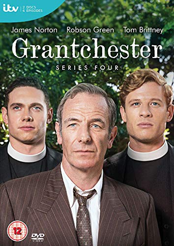 Grantchester Series 4 DVD cover featuring three men in clerical collars.