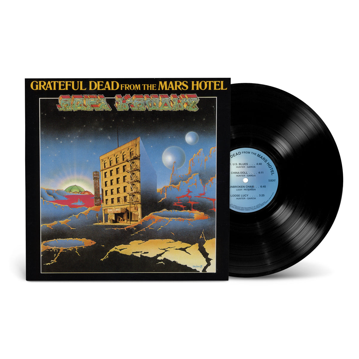 Grateful Dead "From the Mars Hotel" vinyl record and album cover.