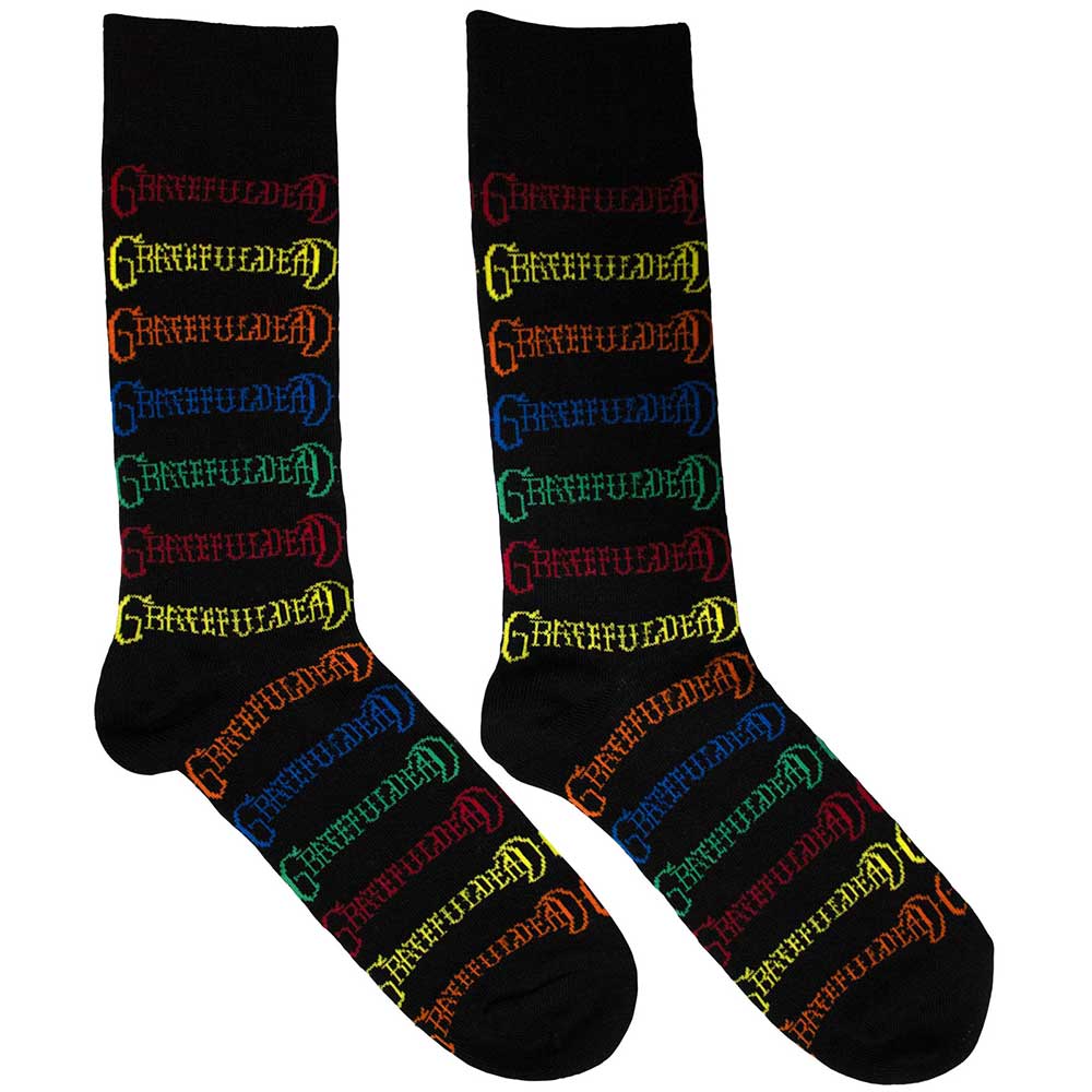Ankle socks with colourful Grateful Dead logos, fitting UK sizes 6 to 11.
