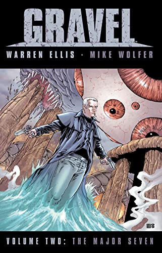 Comic book cover featuring a man with guns and giant eyes.