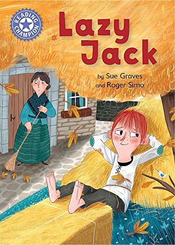 Book cover: a boy lounging in hay, a woman sweeping leaves.