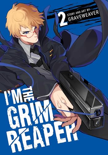 Anime-style cover for “I’m the Grim Reaper, Vol. 2” featuring a man with a gun.