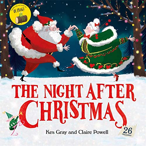 Illustrated children’s book cover featuring Santa and Mrs. Claus dancing.