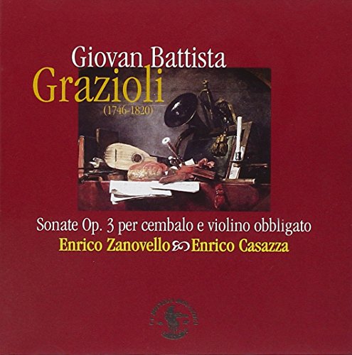 CD cover: still life painting with text naming composer Giovan Battista Grazioli.