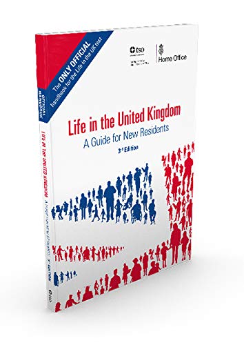 Life in the United Kingdom third edition handbook with red and blue silhouettes of people.