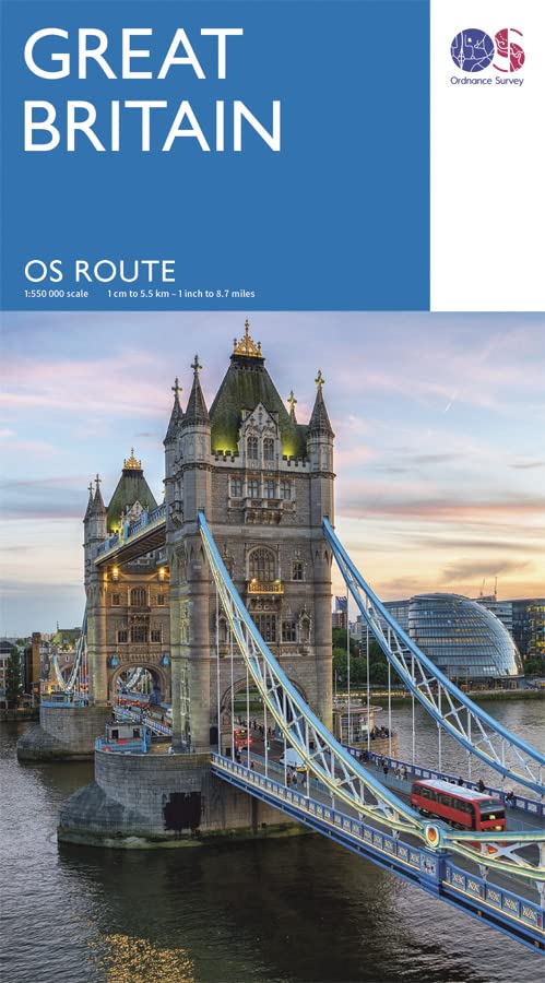 Cover of Ordnance Survey road map featuring Tower Bridge, London.