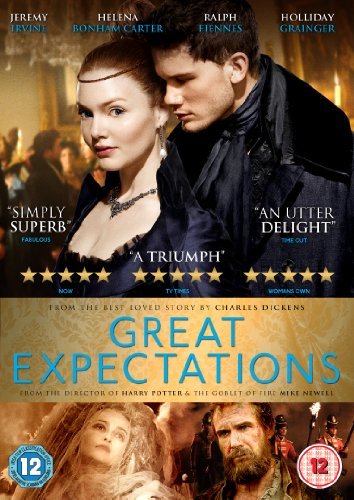 Great Expectations" DVD cover featuring Helena Bonham Carter and Jeremy Irvine.