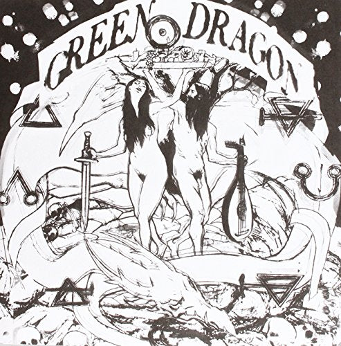 Black and white album cover with figures and symbolic imagery.