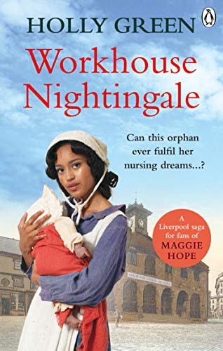 Book cover: young woman in historical dress holding a baby, Liverpool backdrop.