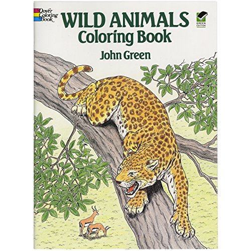 Cover of a coloring book featuring a leopard in a tree.