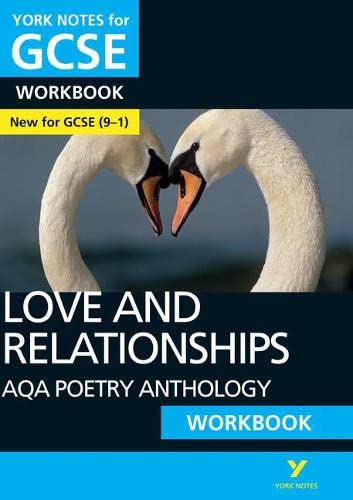 York Notes workbook cover: swans forming a heart shape, text “Love and Relationships”.