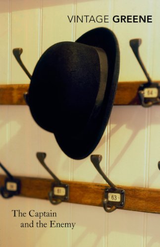 Book cover: black hat on hooks above title “The Captain and the Enemy”.