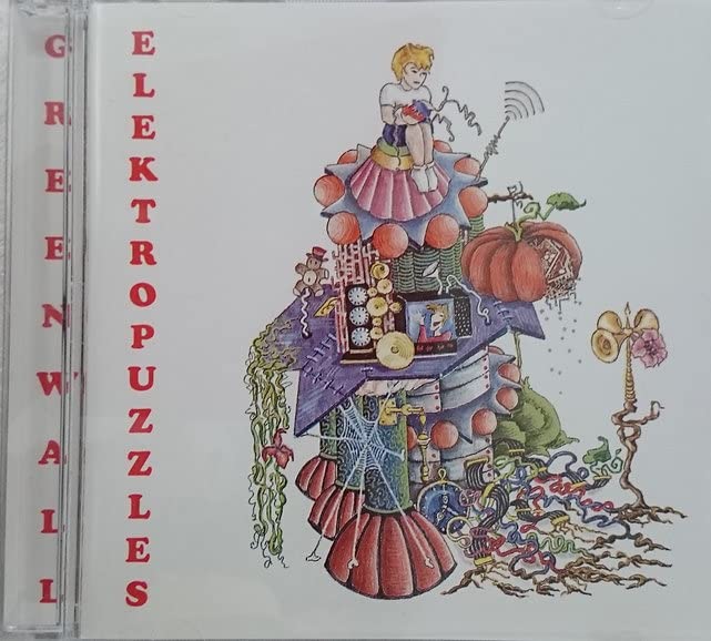 CD case for "Elektropuzzles" by Greenwall, featuring colorful, surreal artwork.