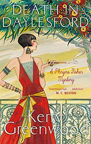 Book cover: "Death in Daylesford" featuring a 1920s woman in red.
