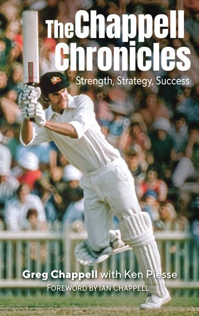 Book cover featuring cricketer Greg Chappell batting, crowd in background.