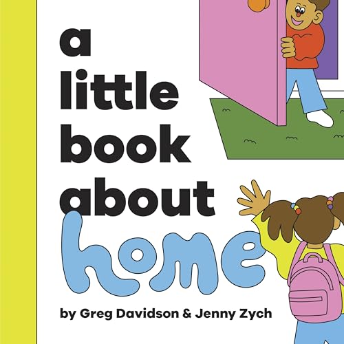 Book cover with colorful illustrations of children and the word "home.
