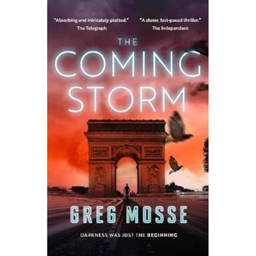 Book cover: “The Coming Storm : 2” with a building and birds.