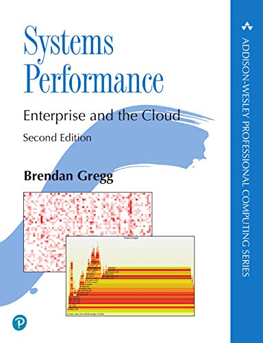Book cover for Systems Performance by Brendan Gregg featuring a flame graph and heat map.