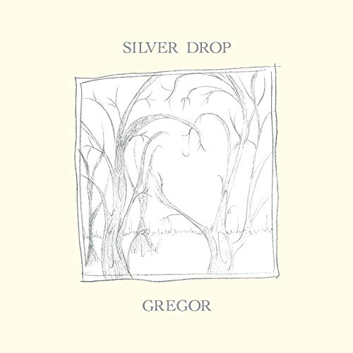 Album cover with a pencil sketch of trees inside a square on cream background.