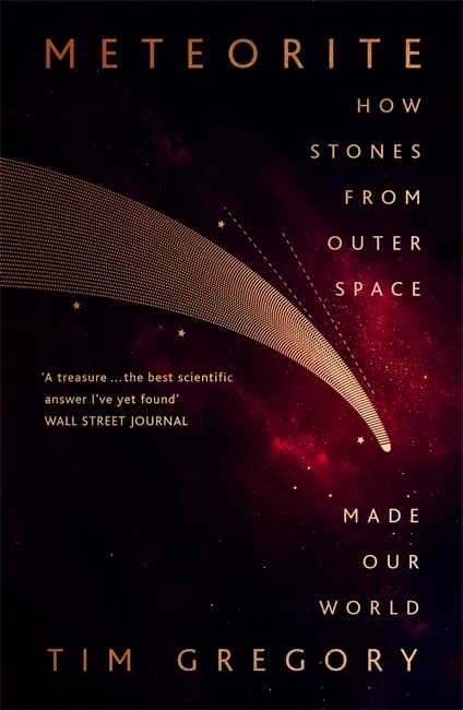 Book cover: "Meteorite" with a cosmic image of a shooting star.