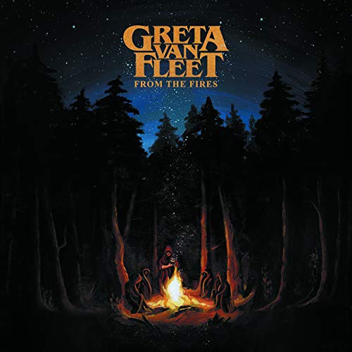 Album cover showing figures around a campfire in a dark forest under starry sky.