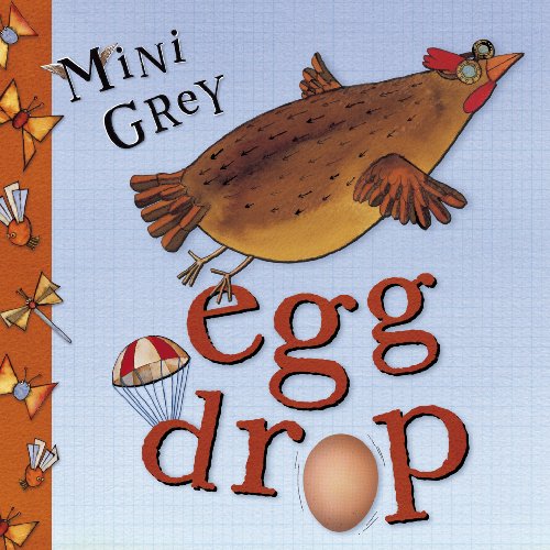 Book cover: illustrated chicken, parachute, and falling egg.