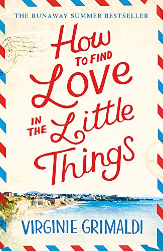 Book cover with red and white stripes, beach scene, and cursive title.