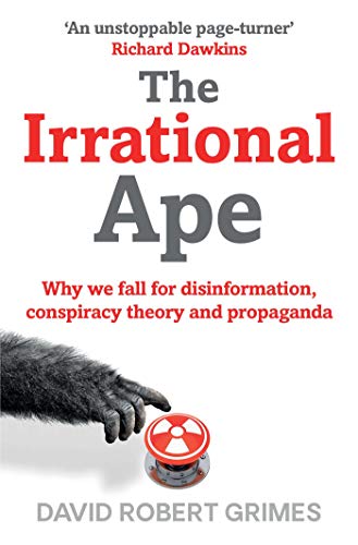 Book cover showing a chimpanzee hand reaching for a red radiation warning button.